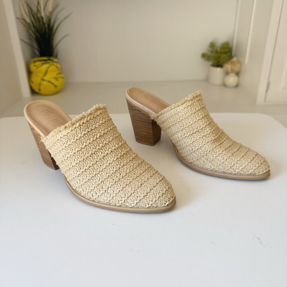 Mi.im Melanie Basket Woven Block Heel Mule Size 7